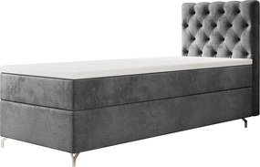 BOXBETT CHESTER 90x200 Monolith 92 z materacem H3 i topperem łóżko z pojemnikiem, pojedyncze, hotelowe, do sypialni, ze schowkiem