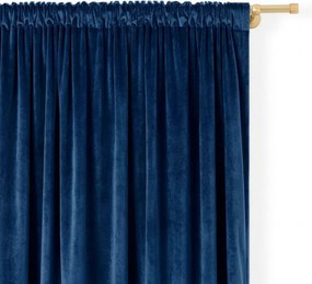Zasłona gotowa welurowa na taśmie 140x250 Granatowa velvet żabki tunel Virella