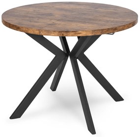 Stół Okrągły Rozkładany LUKAS 100-250 cm Dąb Rustykalny Nowoczesny Loft