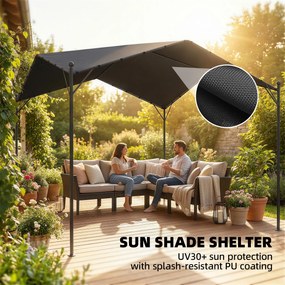 Outsunny Pergola Altana 3x3m Wodoodporna Stabilna Zimoodporna Ochrona Przed Słońcem ze Skośnym Dachem Wzmocnienia Trójkątne | Aosom PL