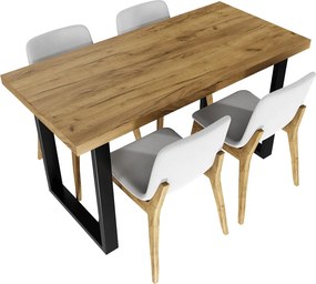 Stół kuchenny w stylu industrialnym Vini 135x65 craft złoty