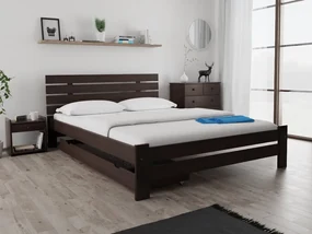 Łóżko PARIS podwyższone 140 x 200 cm, orzech Stelaż: Ze stelażem listwowym elastycznym, Materac: Materac Deluxe 10 cm