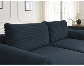 Ciemnoniebieska sztruksowa rozkładana sofa 257 cm Lucien – Bobochic Paris