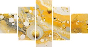 Obraz - Abstrakcyjne tło ze złotą dekoracją (125x70 cm)