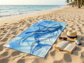Szybkoschnący ręcznik plażowy BALEANA niebieski 70 x 140 cm, 100% mikrofibra