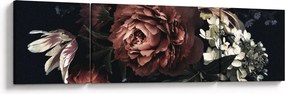 Obraz - Ciemne kwiaty (170x50 cm)