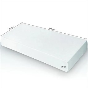 Materac Piankowy Jednoosobowy 90x200 cm Kieszeniowy Sprężynowy Twardy (H3) HAVANA 7 STREF KOKOS