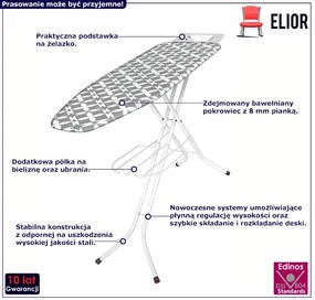 Jasnoszara składana deska do prasowania - Pangra