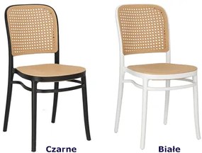 Białe plecione krzesło boho - Aldeo