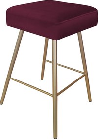 Hoker MAX krzesło barowe tkanina Welur podstawa metalowa : Kolor nogi - Złota stożek, Kolor tkaniny - VELVET - MG02, Typ siedziska - Siedzisko stałe