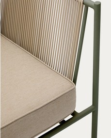 Zielony/beżowy metalowy fotel ogrodowy Zivia – Kave Home