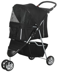 PawHut Wózek dla psów i kotów składany dla psów i kotów do 10 kg 75 x 45 x 97 cm Ciemnoszary