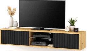 Frezowana ścienna szafka rtv dąb artisan + czarny W8-W19