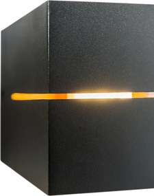 Zestaw 4 lamp ściennych czarnych ze złotem 9,7 cm - Transfer Groove