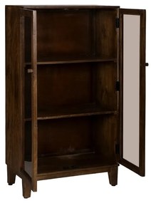 Brązowa witryna z litego drewna mango 80x140x40 cm Ravi – Ixia