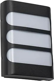 Lampa ścienna zewnętrzna czarna w komplecie z LED z czujnikiem światła / ciemności - Gaev