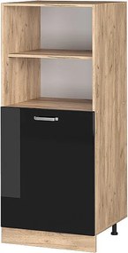 Szafka kuchenna czarny wysoki połysk 60x57x143 r-line