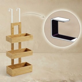 Bambusowy wieszak łazienkowy na drzwi RANT, 74 cm