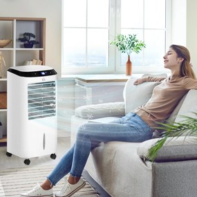 HOMCOM Mobilny Klimatyzator z pilotem 20 ㎡ kolor: biały + czarny, 38,2 x 31,6 x 76 cm