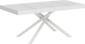 Stół rozkładany 160/264x90 cm Karida Premium frassino biała nogi białe