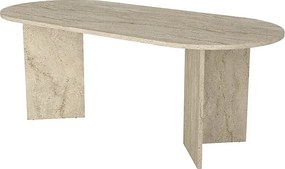 Stół do jadalni dla 8 osób - Efekt beżowego trawertynu - TOPANIA