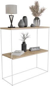 Nowoczesna konsola do przedpokoju dąb artisan + biały N2-D56
