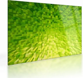 Obraz na szkle - żółto-zielone kostki (70x50 cm)