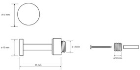 Sapho XR217 X-Round wieszak prosty 3,5 cm, chrom