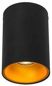 Inteligentny reflektor czarny ze złotym, w zestawie źródło światła WiFi GU10 - Deep Nowoczesny Oswietlenie wewnetrzne