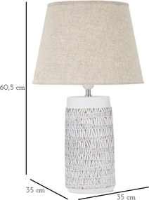 Beżowa lampa stołowa z tekstylnym kloszem (wysokość 60,5 cm) Nairobi – Mauro Ferretti