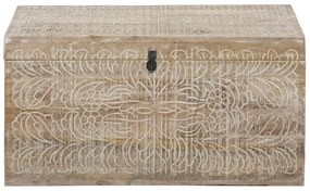 Skrzynia z litego drewna mango w naturalnym kolorze 45x50 cm Malati – Støraa