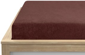 PrzytulneMieszkanie.pl Frotte prześcieradło ciemno brązowe 200 x 220 cm