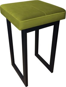 Taboret SOLID tkanina Welur stelaż metalowy STOŁEK LOFT : Kolor Stelaża - Czarny , Kolor tkaniny - VELVET - BL75, Typ tkaniny - Velvet, Wysokość - 60 cm