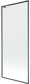 Mexen Next L parawan nawannowy 1-skrzydłowy 80 x 150 cm, czarny wzór, gun gray szczotkowany - 895-080-000-03-70-66