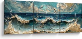 Obraz - Malowanie morza (z zegarem) (90x30 cm)