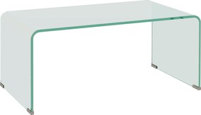 HOMCOM Stabilny stolik kawowy ze szkła, jednolity design, prosty i nowoczesny, 80 x 45 x 35 cm, przezroczysty