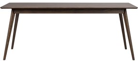 Ciemnobrązowy rozkładany stół w dekorze dębu 90x190 cm Yumi – Rowico