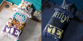 PrzytulneMieszkanie.pl PrzytulneMieszkanie.pl Świecąca pościel PAW PATROL Believe me szare Rozmiar pościeli: 70 x 80 cm | 140 x 200 cm