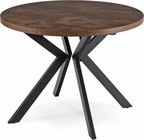 Stół Okrągły Rozkładany LUKAS 100-250 cm Dąb Rustykalny Loft