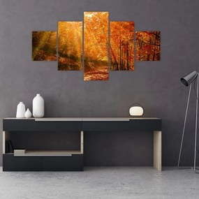 Obraz jesiennego lasu (125x70 cm)