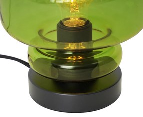 Lampa stołowa w stylu Retro czarna z zielonym szkłem - Denise Retro Oswietlenie wewnetrzne
