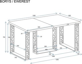 Stół Borys 250 rozkładany od 130 do 250 cm kaszmir