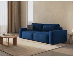 Ciemnoniebieska aksamitna rozkładana/ze schowkiem sofa 247 cm Jodie – Micadoni