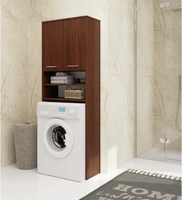 Słupek łazienkowy AKORD FIN do zabudowy pralki Wenge 64 cm wnęka 2 drzwi kolor Wenge mat 4 półki 64x30x180 cm