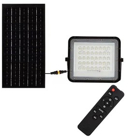 LED Zewnętrzny naświetlacz solarny LED/10W/3,2V IP65 4000K czarny + pilot