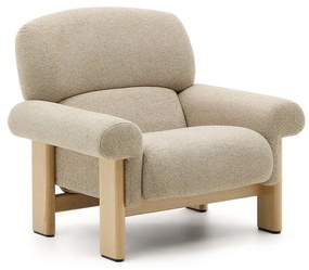 Beżowy fotel z tkaniny szenilowej Nema – Kave Home