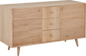 Szafka pod umywakę z litego dębu - Jasny naturalny - 145 cm - ZARENO