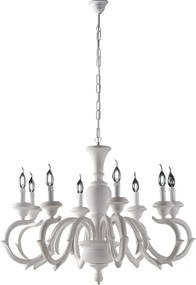 Żyrandol Fiorenza Shabby White Wooden Chandelier 8 Lights 125 Ø93 BL172-8-BCO