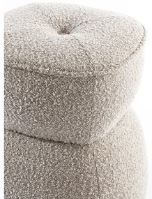 Beżowy puf z materiału bouclé Leyla – Light &amp; Living