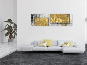Obraz - Złote kwadraty N⁰3 (170x50 cm)